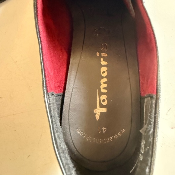 NEW Elegant Black Leather Tamaris Women's Oxford Shoes, Made in Germany, size 41 - Picture 8 of 10